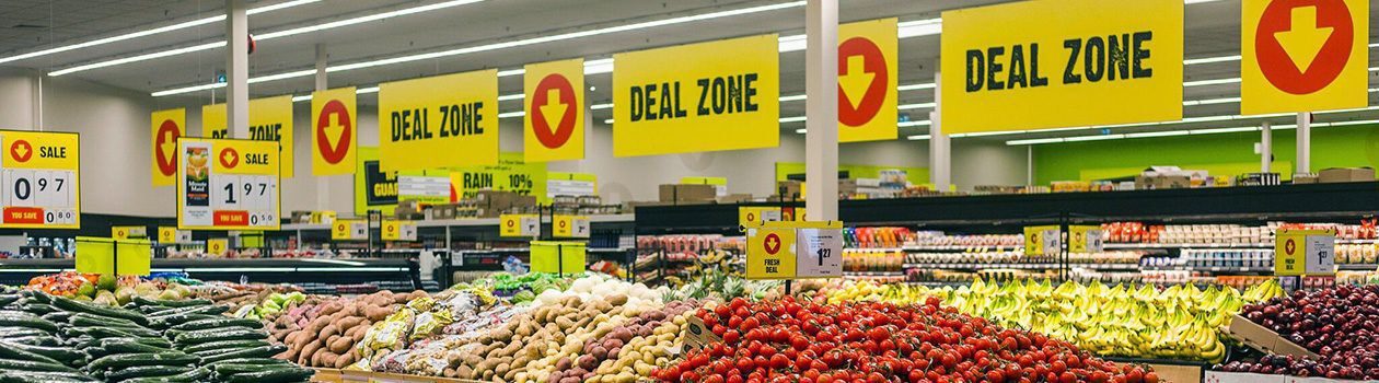 Deal Zone in the produce section of a Freshco Store