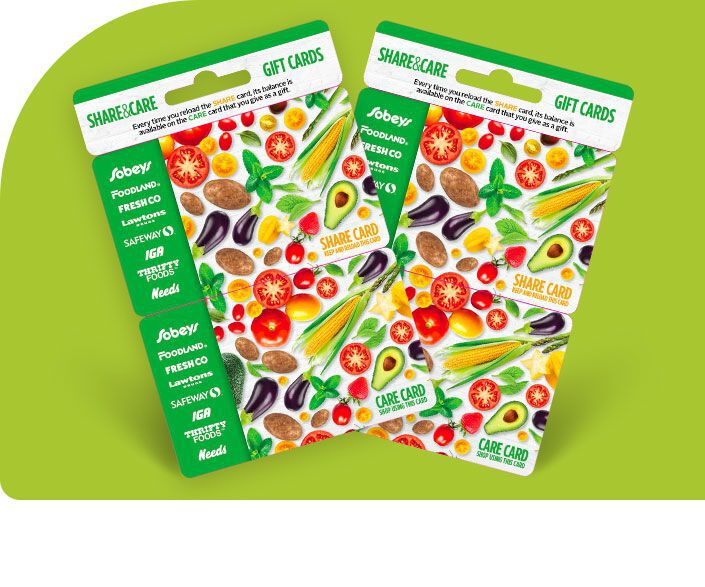 Overlapping pair of Freshco Giftcards