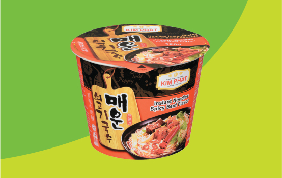 Kim phat spicy beef instant noodles