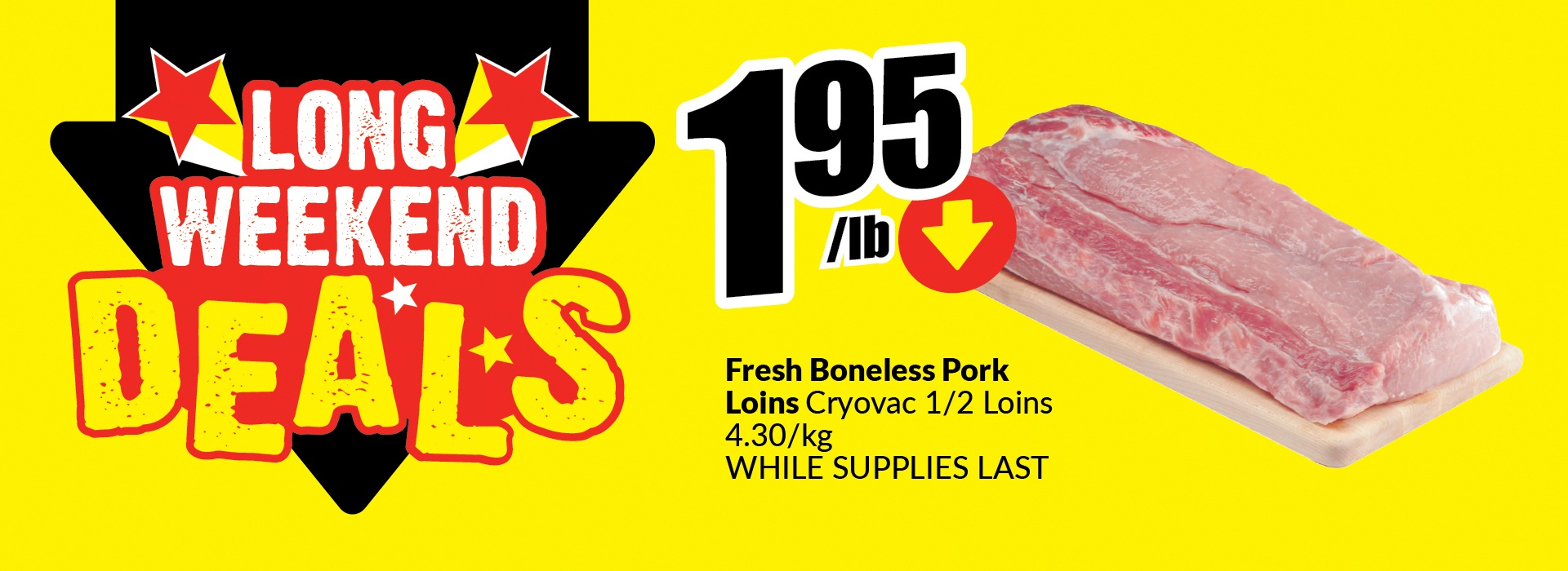 Fresh boneless pork loins