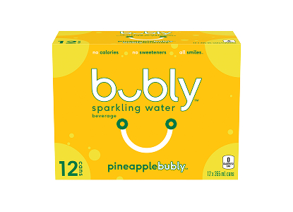Bubly sparkling water 12x355mL pineapple