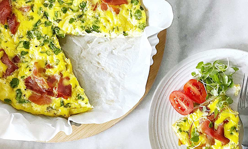 Ham Swiss Arugula Frittata