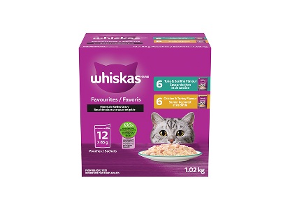 Whiskas Favourites Morsels In Gelled Gravy Tuna And Sardine Flavour, Chicken And Turkey Flavour - Pouch Variety Pack, 12 x 85 g