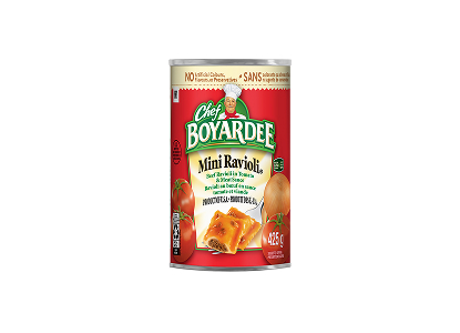 chef boyardee mini beef ravioli in tomato and meat sauce 425g