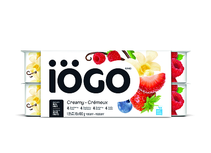 iÖGO Creamy Strawberry Raspberry Blueberry Vanilla 1.5% Yogurt 16 x 100g