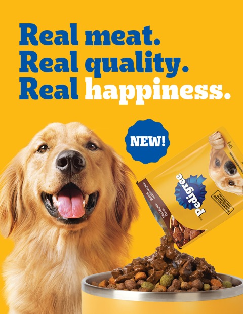 pedigree The new Pedigree Choice Cuts wet dog food offers âReal meat. Real quality. Real happiness.â