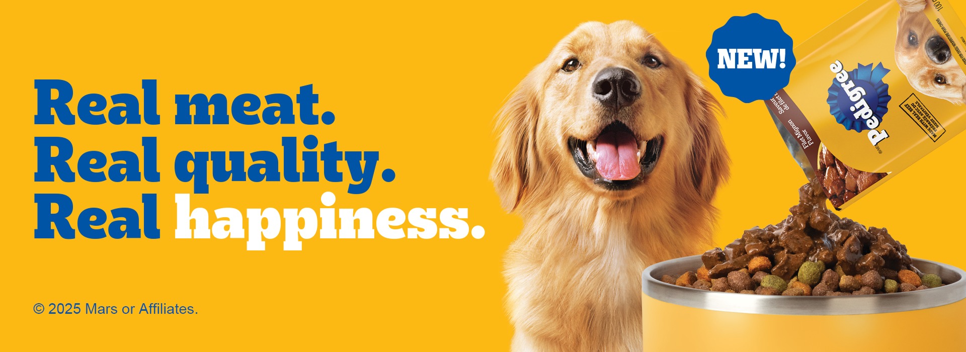 pedigree_ The new Pedigree Choice Cuts wet dog food offers âReal meat. Real quality. Real happiness.â