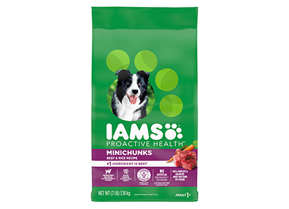 IAMS Proactive Health Adult Dry Dog Food Minichunks Beef & Rice